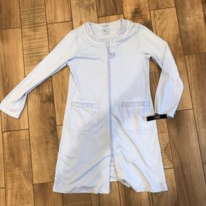 NWT Aria Collection Zip-Up Nightgown Light Blue Sm